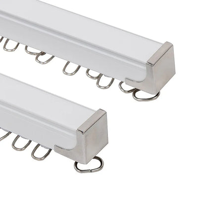 1.5m Double Curtain Tracks Aluminium Rail & Brackets For Both Curtain and Sheer with ceiling and wall accessories - Mekamart Australia