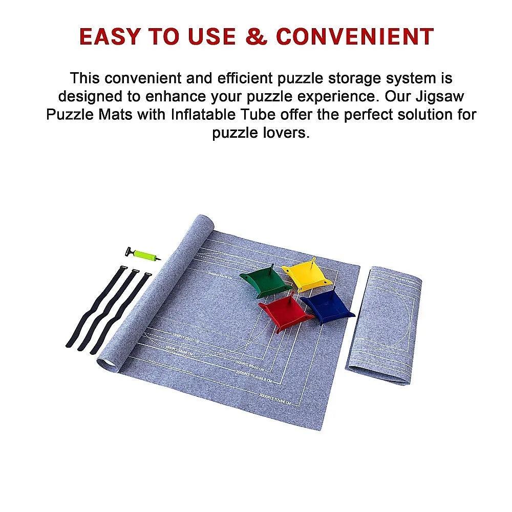 Puzzles Rollers 2 Sets Table Jigsaw Puzzles Felt Mat Board Inflator Puzzle Blanket - Mekamart Australia
