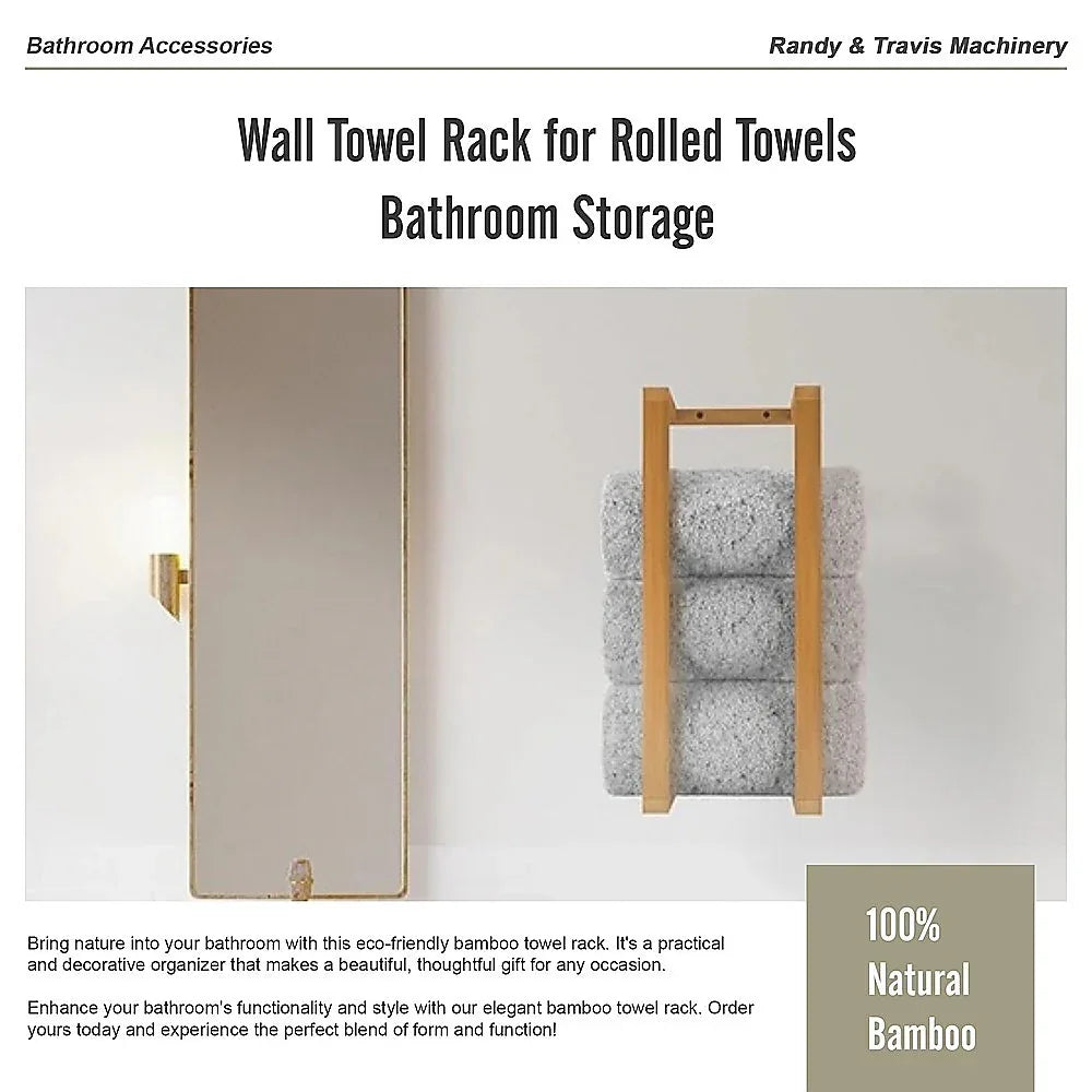 Wall Towel Rack for Rolled Towels Bathroom Storage - Mekamart Australia