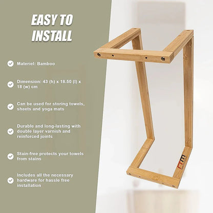 Wall Towel Rack for Rolled Towels Bathroom Storage - Mekamart Australia