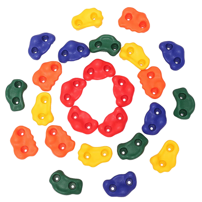 Jungle Gym Rock Climbing Holds Kids Wall Mounting Hardware Knotted Rope 25 Handles Playground - Mekamart Australia