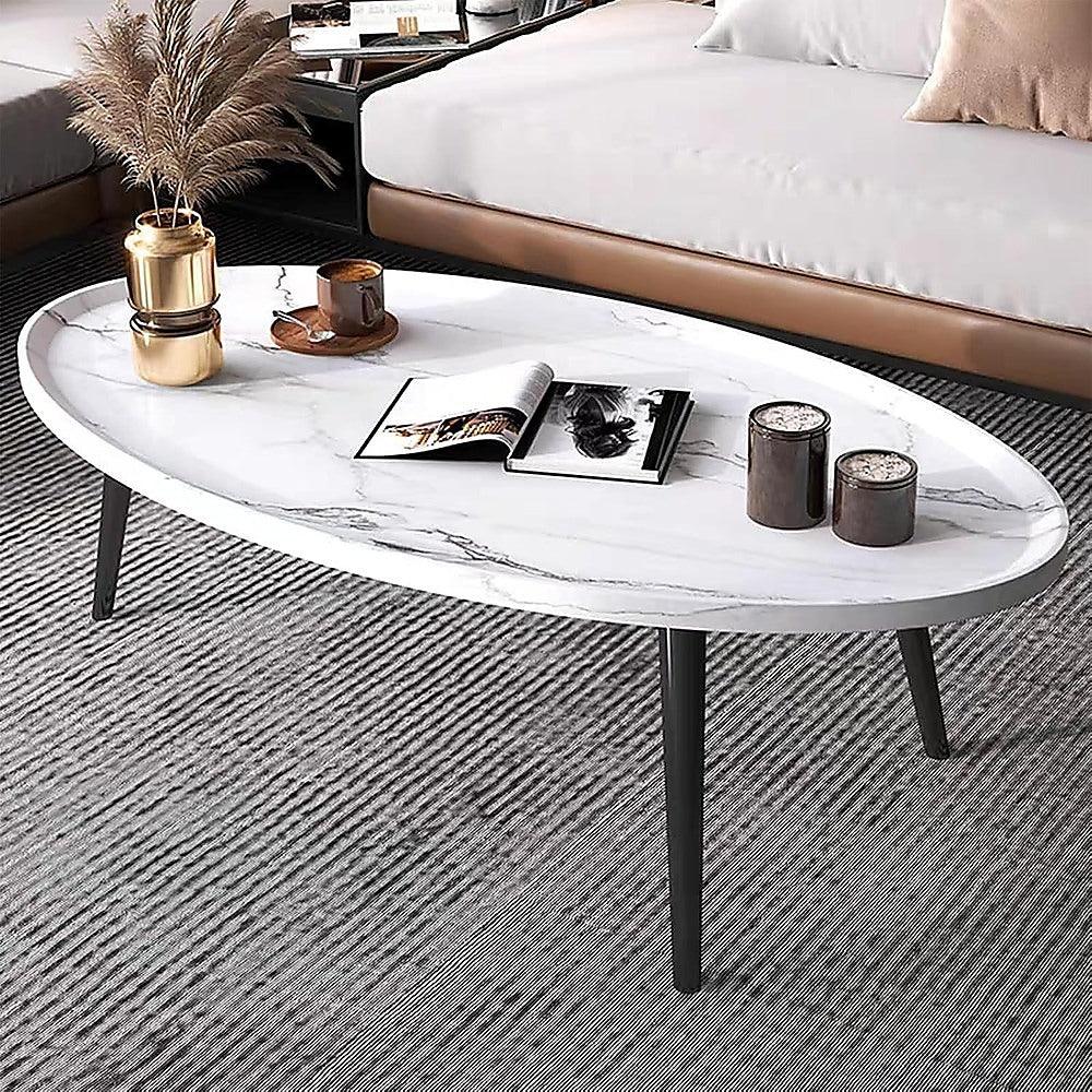 Oval Coffee Table Mid Century Modern Minimalist Display - Mekamart Australia