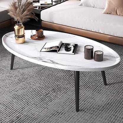 Oval Coffee Table Mid Century Modern Minimalist Display - Mekamart Australia