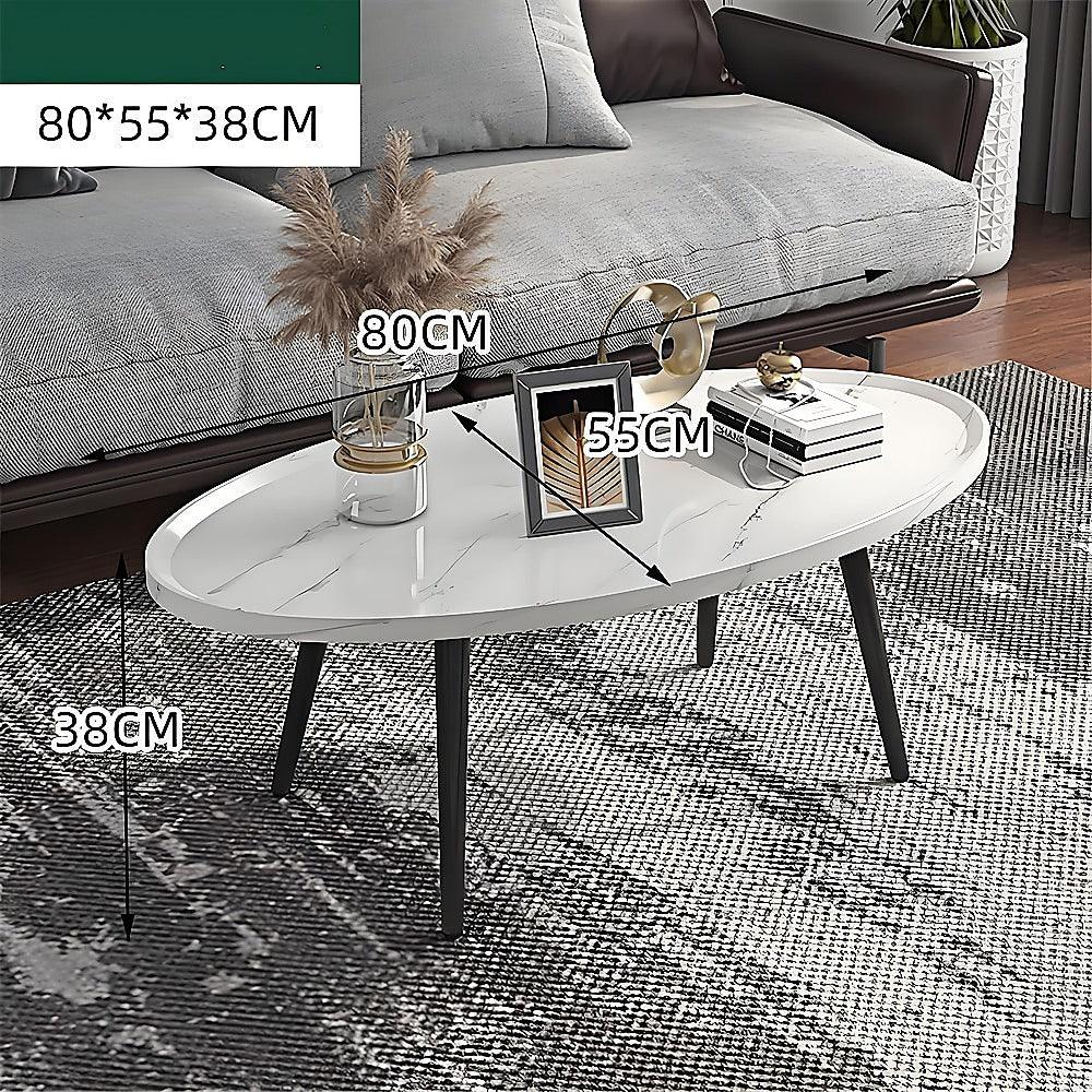 Oval Coffee Table Mid Century Modern Minimalist Display - Mekamart Australia
