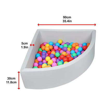 Corner Ball Pit Playpen Enclosure – Safe Grey Play Area for Babies and Toddlers, Indoor or Outdoor - Mekamart Australia