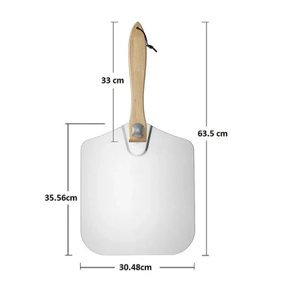 Pizza Peel Paddle w/ Foldable Handle for Baking Oven & Grill Aluminium - Mekamart Australia