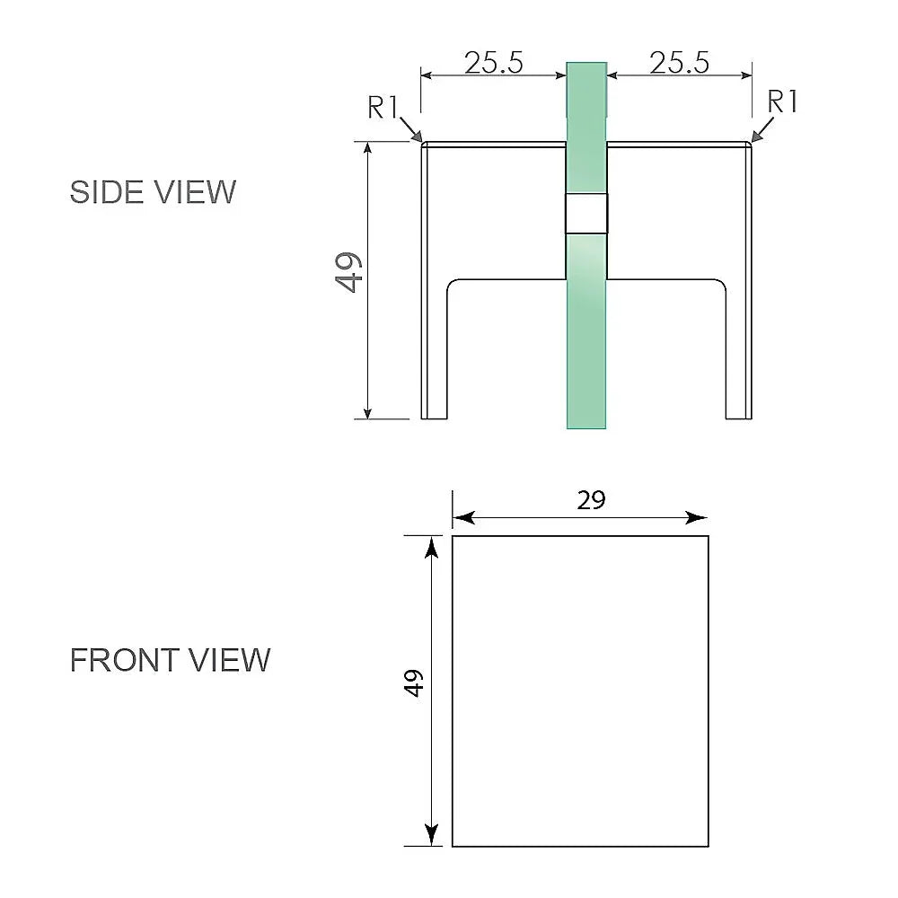 Brass Shower Door Square double pull Handle in Gunmetal - Mekamart Australia