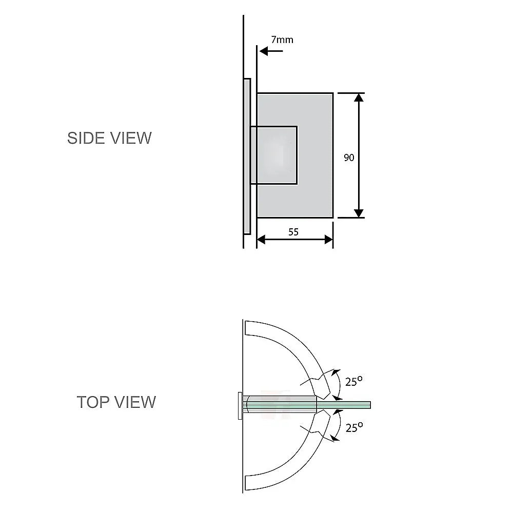 90° Brass Glass Shower Door L-Hinge in Gold - Mekamart Australia