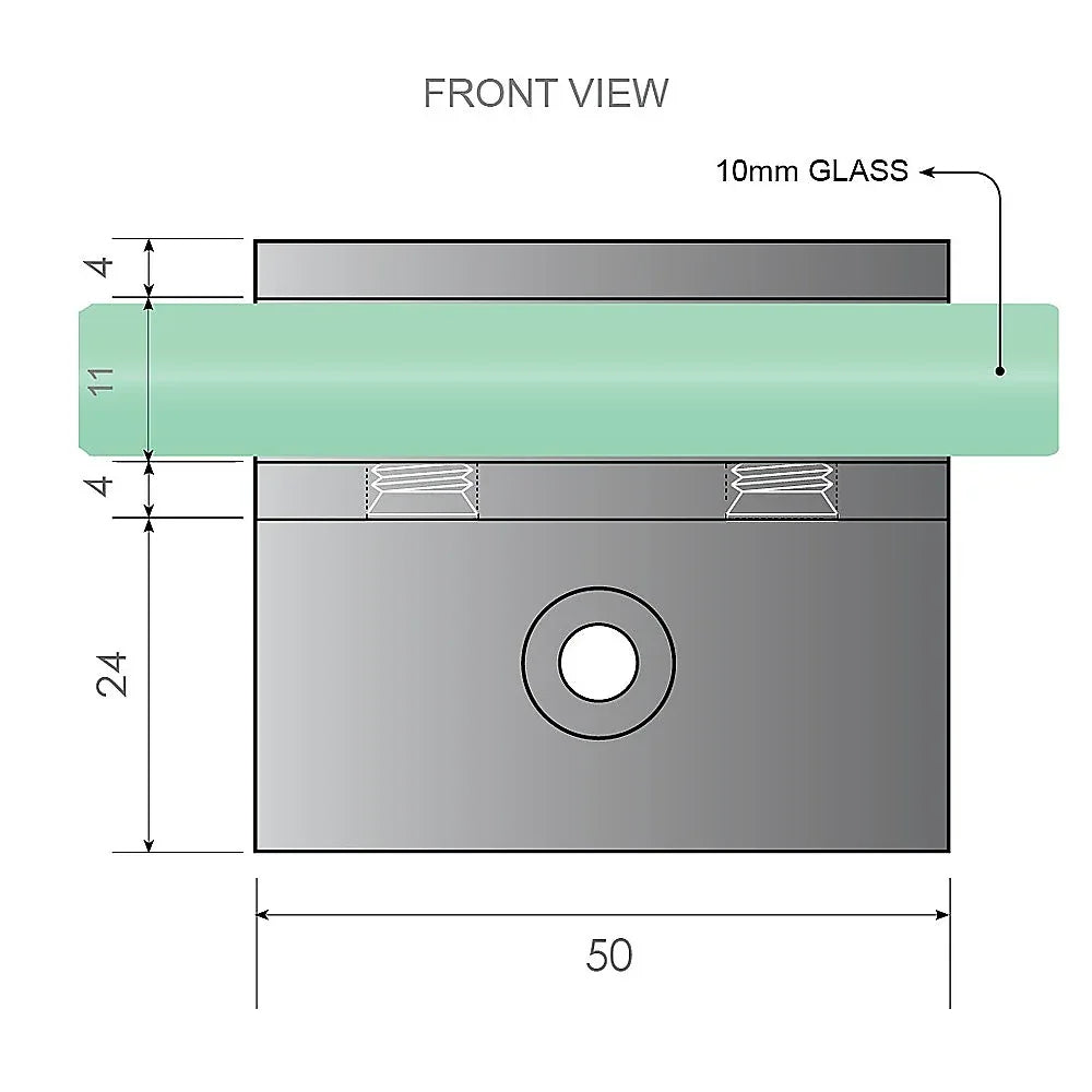 Glass-to-wall/floor Shower Screen F-bracket in Black - Mekamart Australia