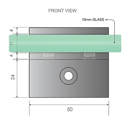 Glass-to-wall/floor Shower Screen F-bracket in Gunmetal - Mekamart Australia