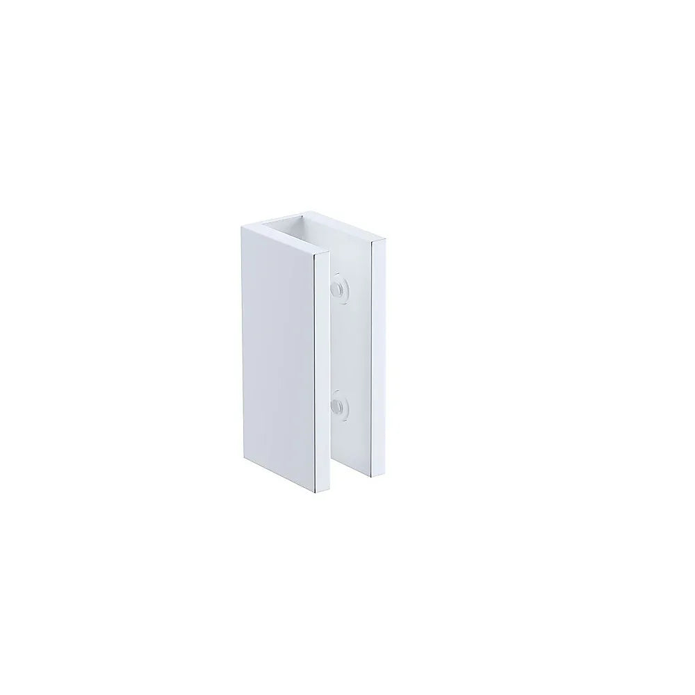 Glass-to-wall/floor Shower Screen U-bracket in White - Mekamart Australia