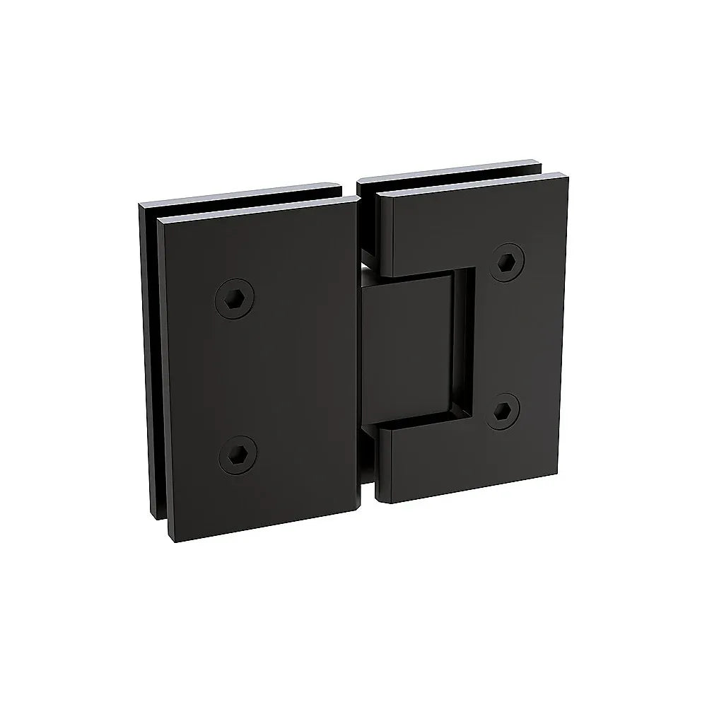 180 Degree Brass Glass to Glass Shower Door Hinge in Black - Mekamart Australia