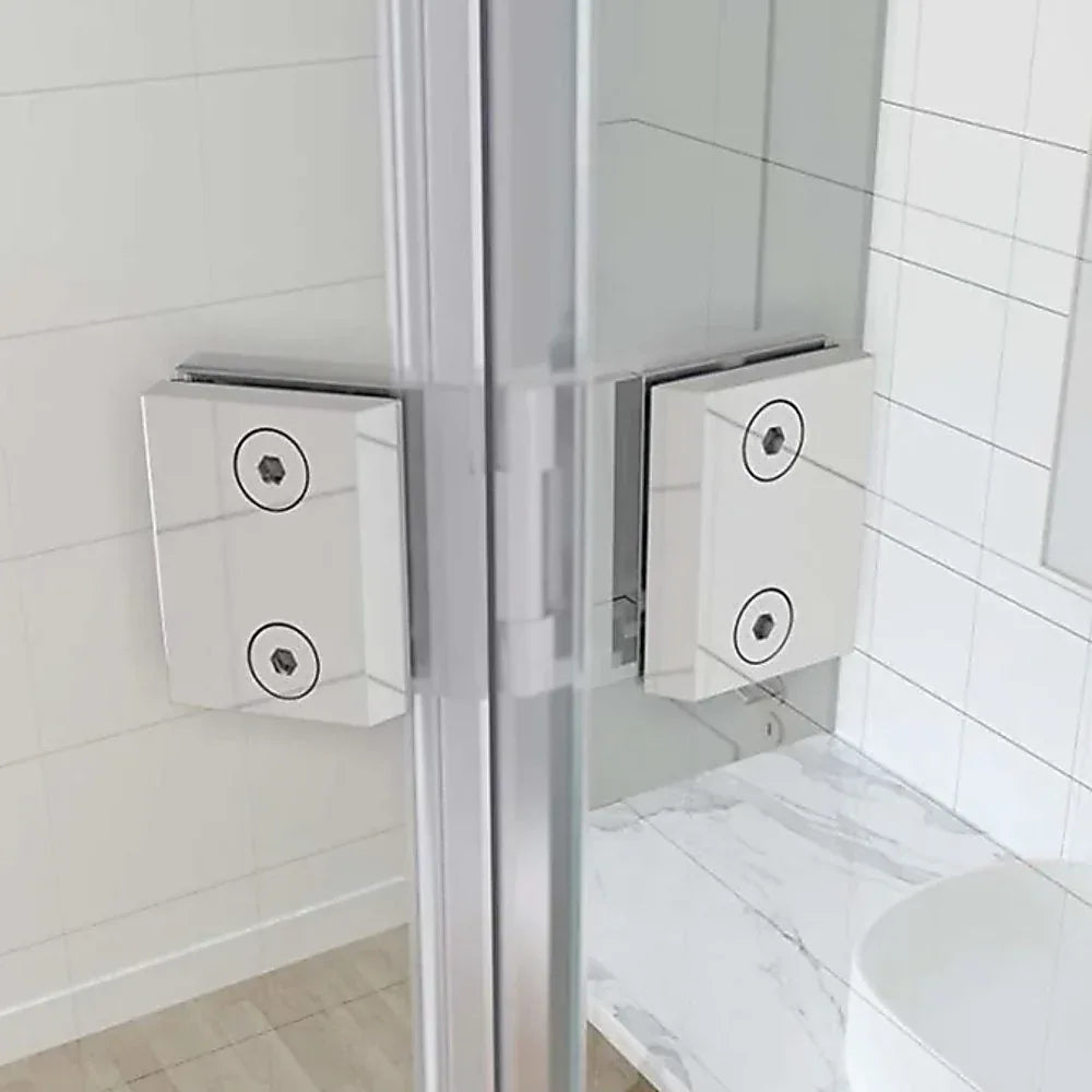 180 Degree Stainless steel Glass to Glass Shower Door Hinge in Nickel - Mekamart Australia