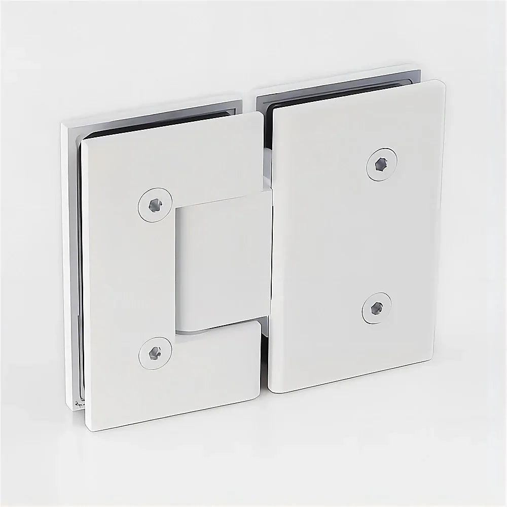 180 Degree Stainless steel Glass to Glass Shower Door Hinge in White - Mekamart Australia