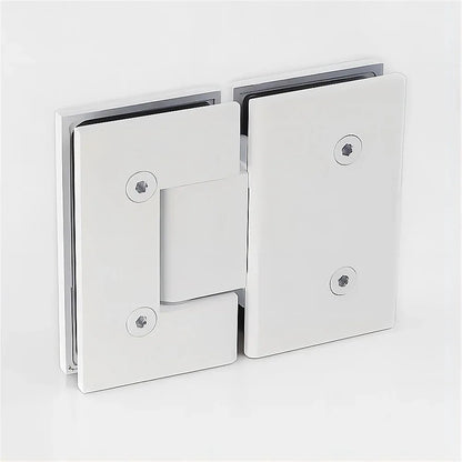 180 Degree Stainless steel Glass to Glass Shower Door Hinge in White - Mekamart Australia