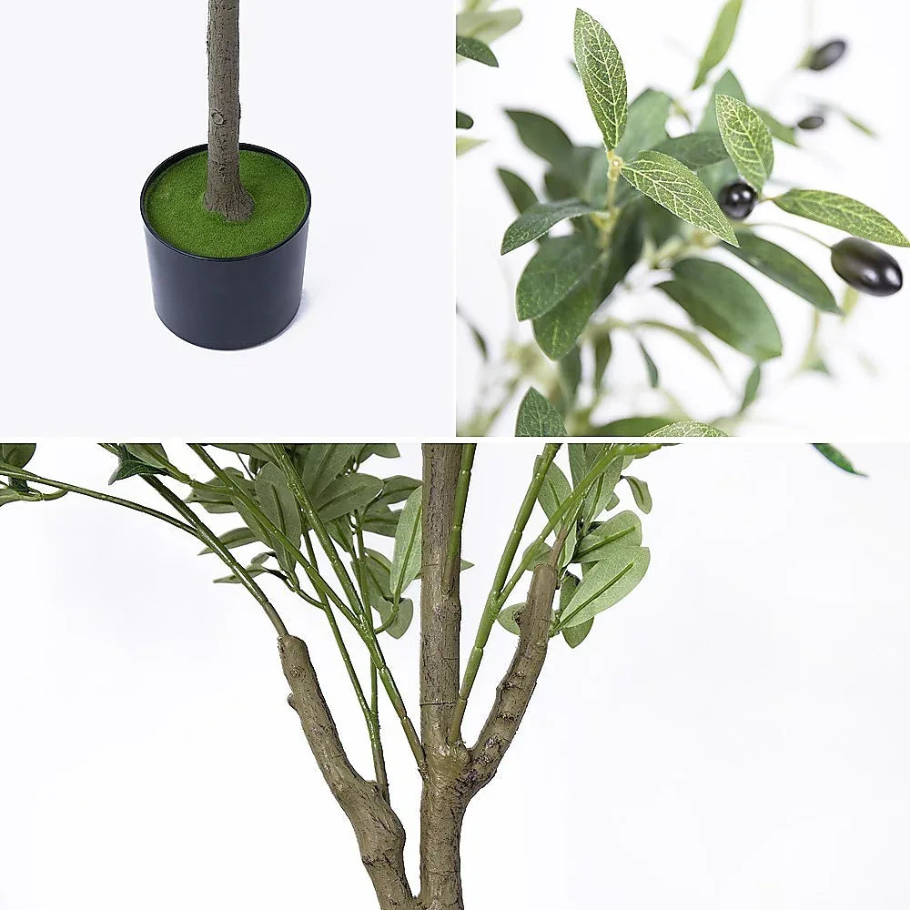 150cm Artificial Olive Tree – Tall Realistic Faux Green Indoor Plant for Home & Office - Mekamart Australia