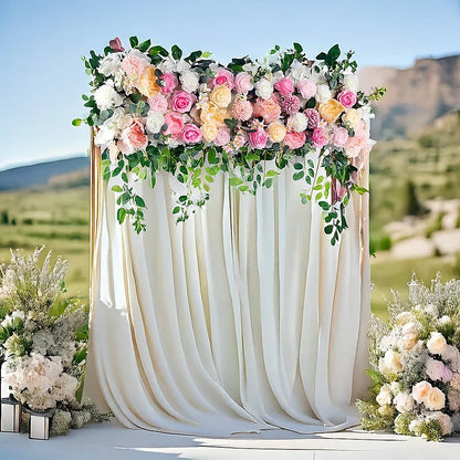 1M Artificial Flower Runner Arrangement Panel Wall Rose DIY Wedding Party Décor - Mekamart Australia