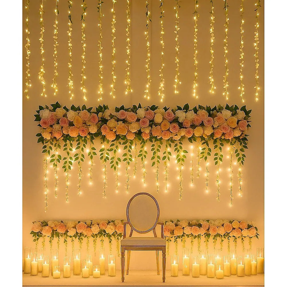 1M Artificial Flower Runner Arrangement Panel Wall Rose DIY Wedding Party Décor - Mekamart Australia