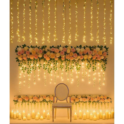 1M Artificial Flower Runner Arrangement Panel Wall Rose DIY Wedding Party Décor - Mekamart Australia