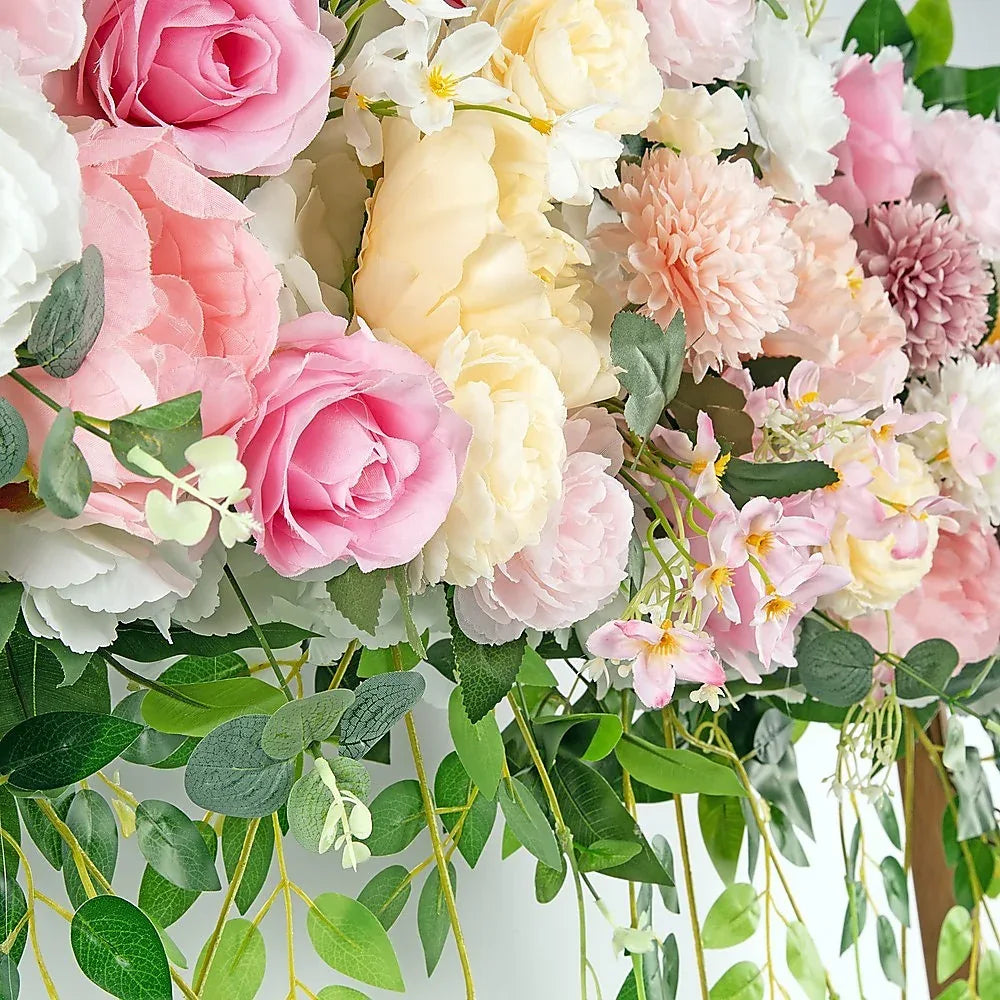 1M Artificial Flower Runner Arrangement Panel Wall Rose DIY Wedding Party Décor - Mekamart Australia