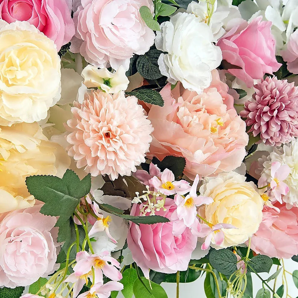 1M Artificial Flower Runner Arrangement Panel Wall Rose DIY Wedding Party Décor - Mekamart Australia