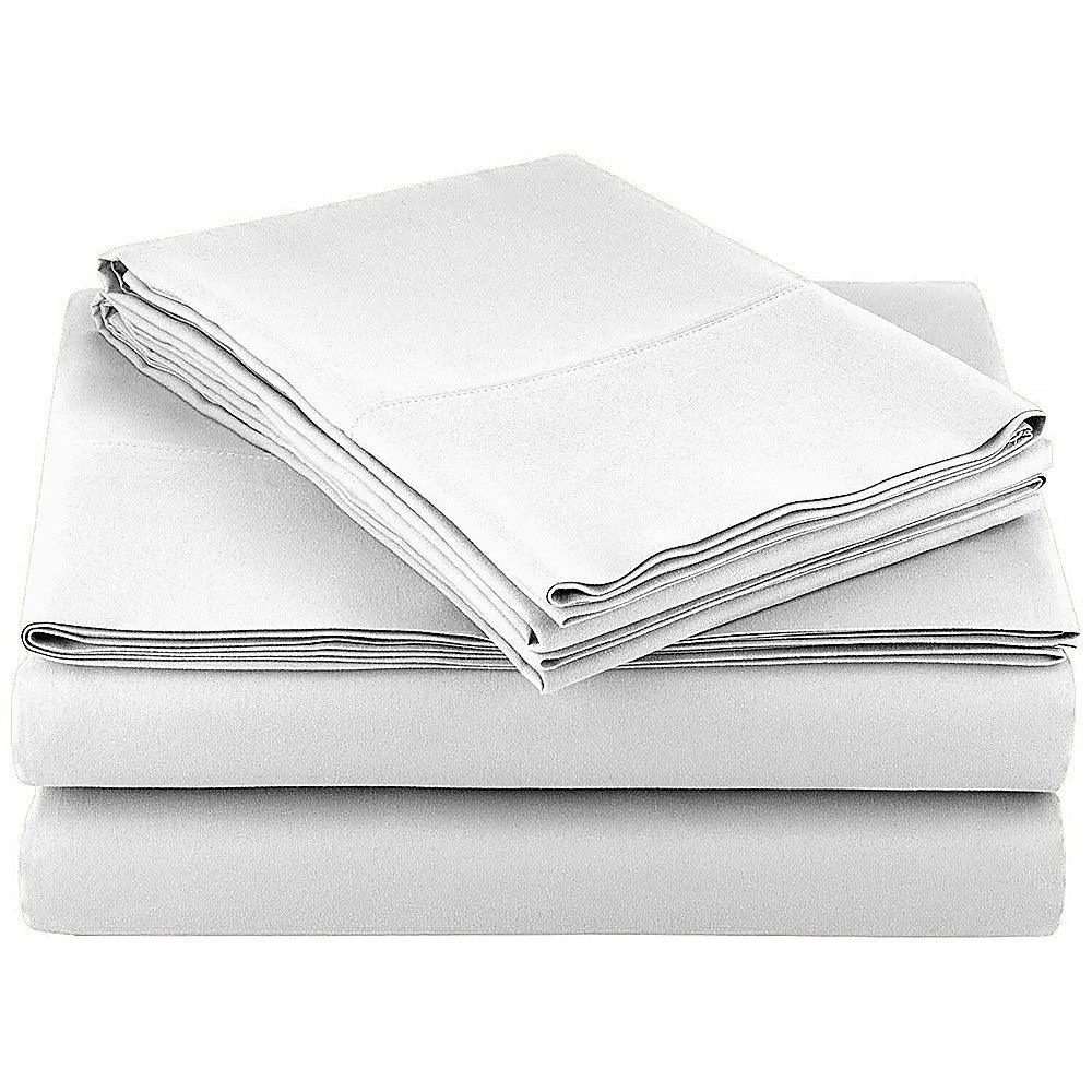 Queen Bed Sheet Set – 1800 Series Microfiber, Deep Pocket, Soft & Breathable, White - Mekamart Australia