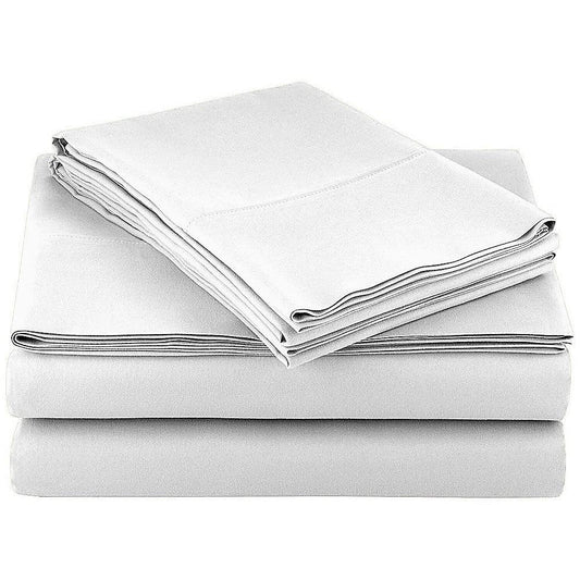 Queen Bed Sheet Set – 1800 Series Microfiber, Deep Pocket, Soft & Breathable, White - Mekamart Australia