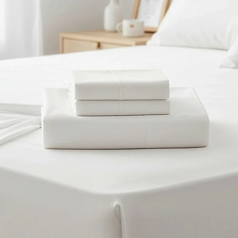 King Bed Sheet Set – 1800 Series Microfiber, Deep Pocket, Soft & Breathable, White - Mekamart Australia
