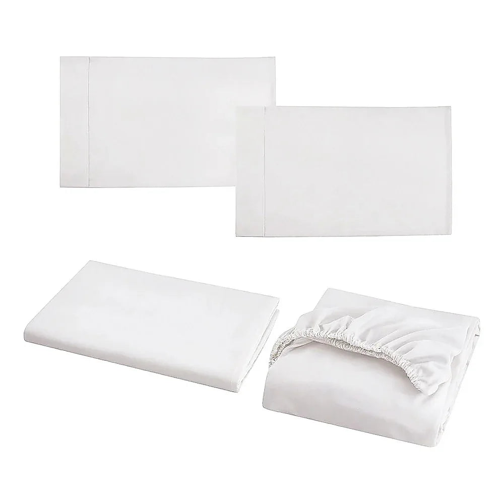 King Bed Sheet Set – 1800 Series Microfiber, Deep Pocket, Soft & Breathable, White - Mekamart Australia