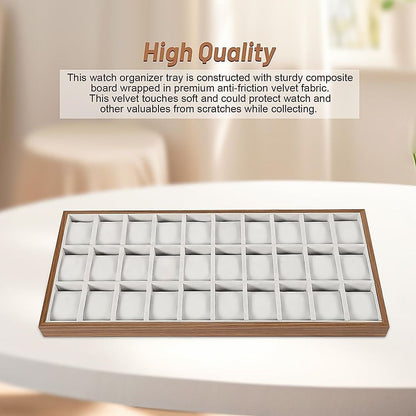 30-Grid Watch & Jewellery Tray Organiser Display Case Holder – Velvet Drawer Insert
