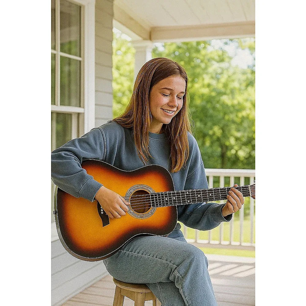 38" Full Size Acoustic Guitar – Beginner Wooden Guitar for Adults & Teens - Mekamart Australia