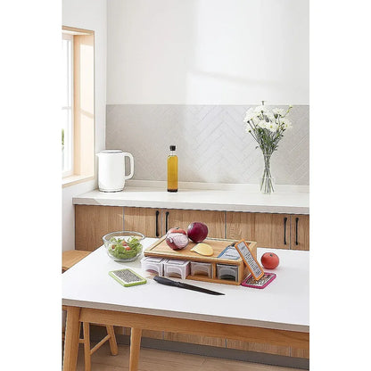Bamboo Cutting Board Set with Graters & Containers – Food Prep Station - Mekamart Australia