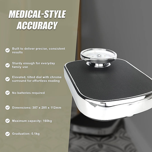 Medical Style Bathroom Scales Large Analogue Dial Heavy Duty Mechanical Scale for Home Use