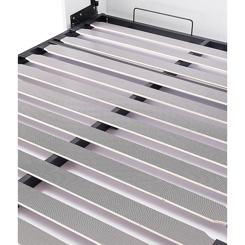 Double Wall Bed in White – Space Saving Murphy Bed Kit with Black Door Handle - Mekamart Australia