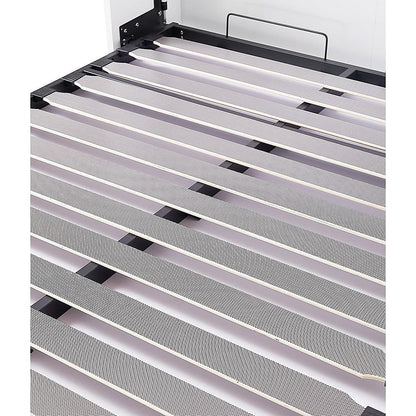 Double Wall Bed in White – Space Saving Murphy Bed Kit with Black Door Handle - Mekamart Australia