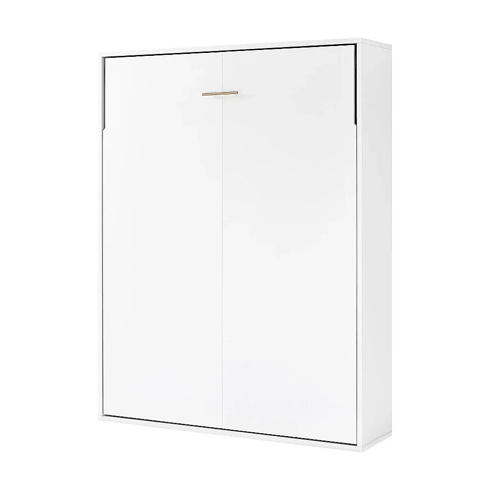 Double Wall Bed in White – Space Saving Murphy Bed Kit with Black Door Handle - Mekamart Australia