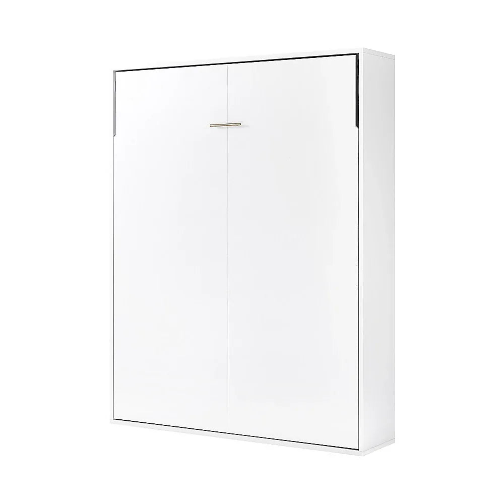Queen Wall Bed in White – Space Saving Murphy Bed Kit with Black Door Handle - Mekamart Australia