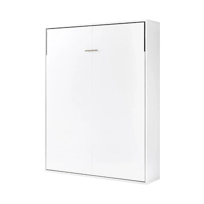 Queen Wall Bed in White – Space Saving Murphy Bed Kit with Black Door Handle - Mekamart Australia