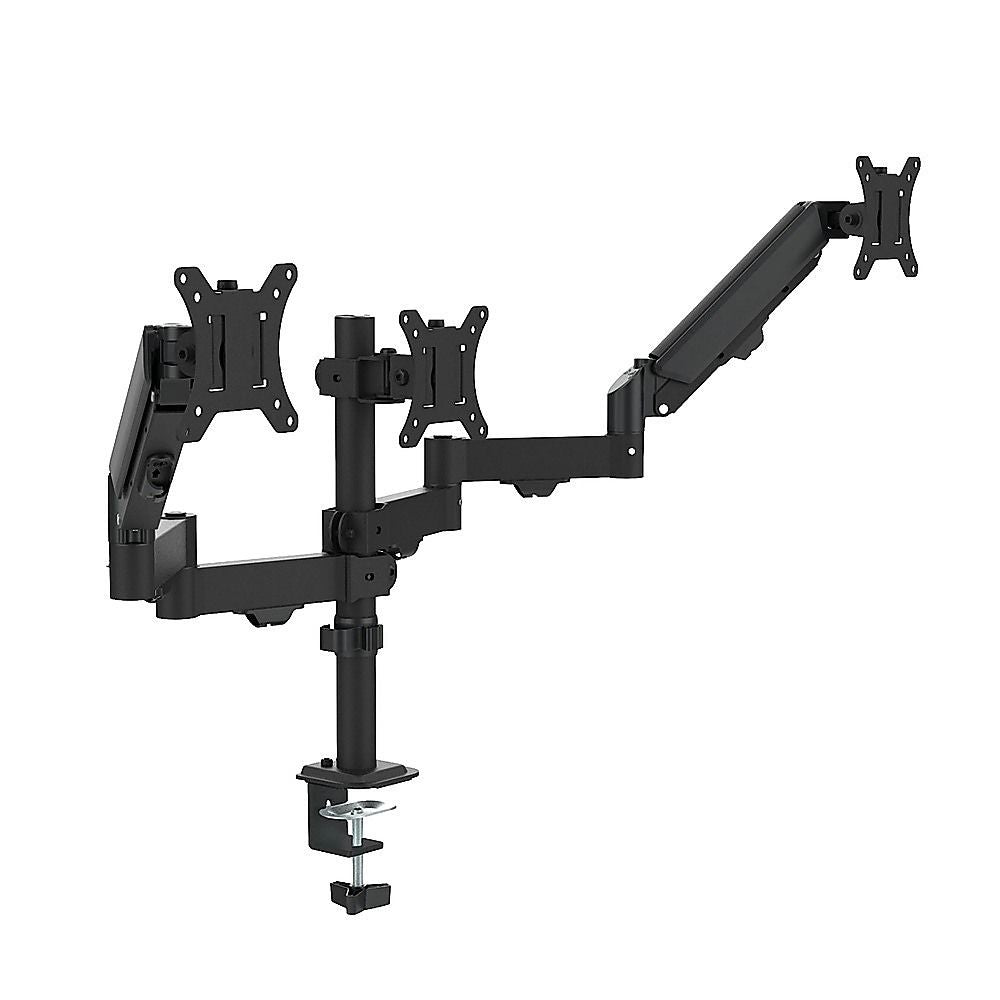 Triple Monitor Mount Stand – Desk Clamp with 3 Adjustable Arms for Multi-Screen Setup