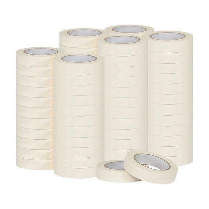 72 x White Masking Tape Rolls – 24mm x 50m Painters Adhesive Tape for Painting