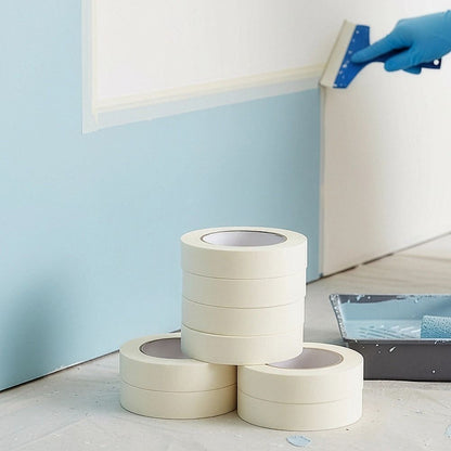 72 x White Masking Tape Rolls – 24mm x 50m Painters Adhesive Tape for Painting