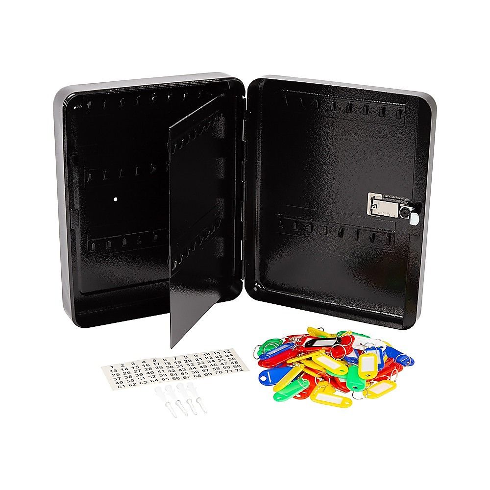 Key Cabinet Lock Box – 72 Key Capacity Wall Mount Secure Storage Organizer