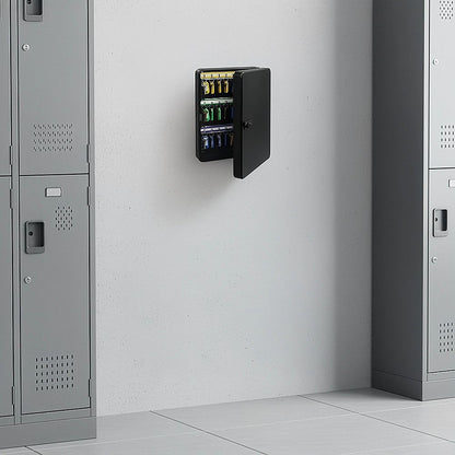 48-Key Cabinet Key Safe with Combination Lock & Keys – Wall Mounted Storage