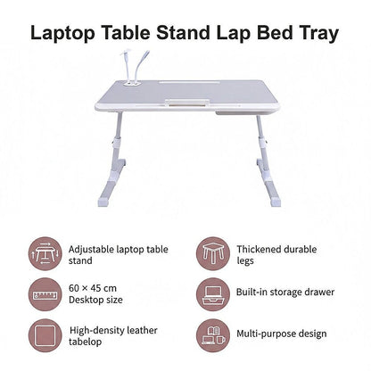 Adjustable Laptop Table Stand Lap Bed Tray for Home Office Use