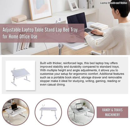 Adjustable Laptop Table Stand Lap Bed Tray for Home Office Use