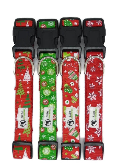 Christmas Dog Collars Adjustable - Moondidley Pets X-Large Red Xmas Trees - Mekamart Australia