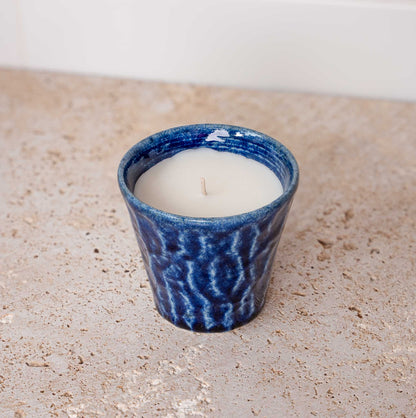 Candle Wood Sage Sea Salt Blue Ceramic 180g