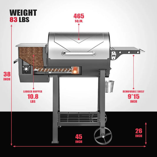 Asmoke AS500N-2 WOOD PELLET GRILL SILVER - Mekamart Australia
