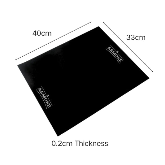 ASMOKE Premium Copper & Black BBQ Grill Mats (2-Pack) - Non-Stick PTFE Coating, Cooking Mats| Reusable and Easy to Clean - Mekamart Australia