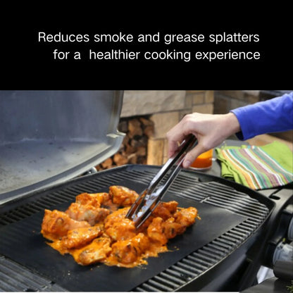 ASMOKE Premium Copper & Black BBQ Grill Mats (2-Pack) - Non-Stick PTFE Coating, Cooking Mats| Reusable and Easy to Clean - Mekamart Australia